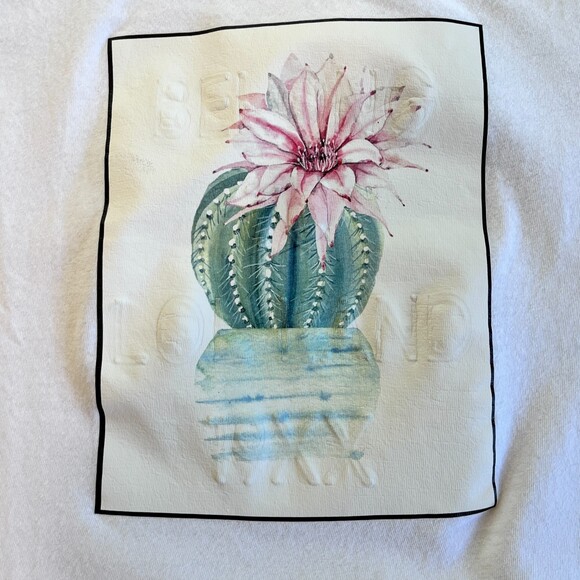 EPlus White T-Shirt Cactus Short Sleeves Desert - Picture 6 of 6